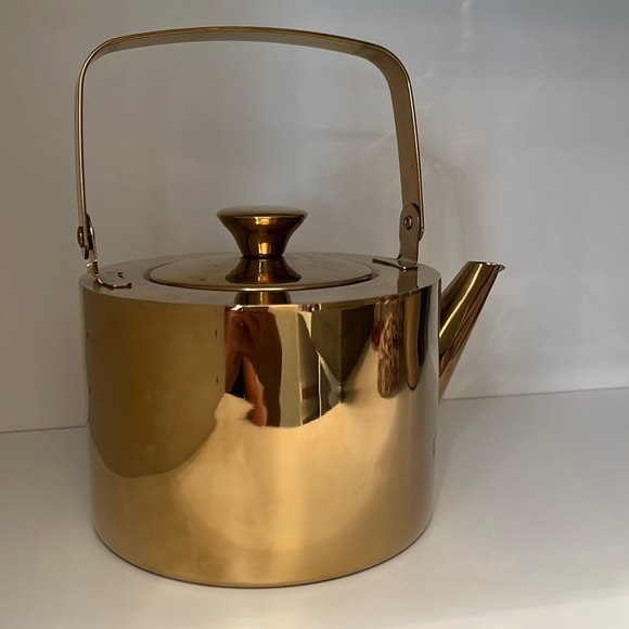 NWT GOLD METAL TEA POT 1.5 LITER - Picture 7 of 17